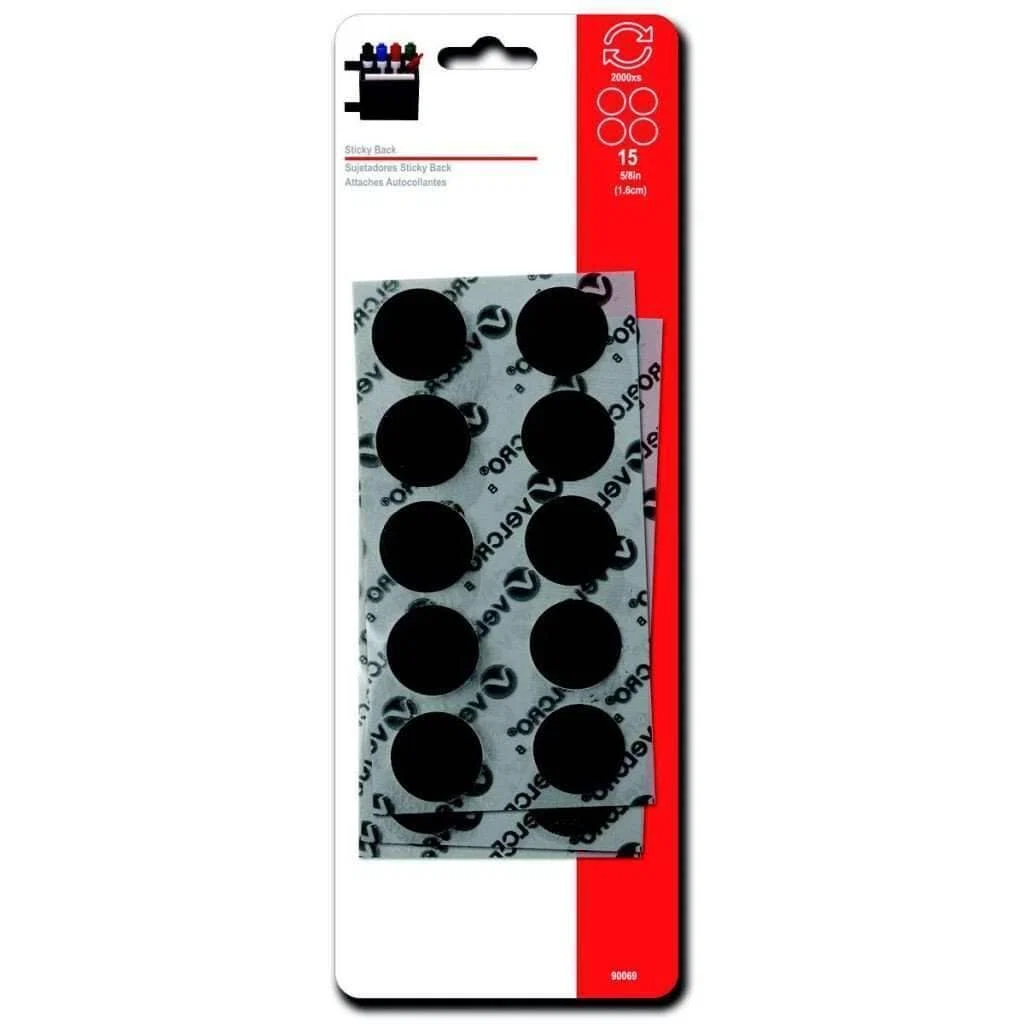 Breathable Velcro Coins-15 Stick-on 5 8in Black Recyclable