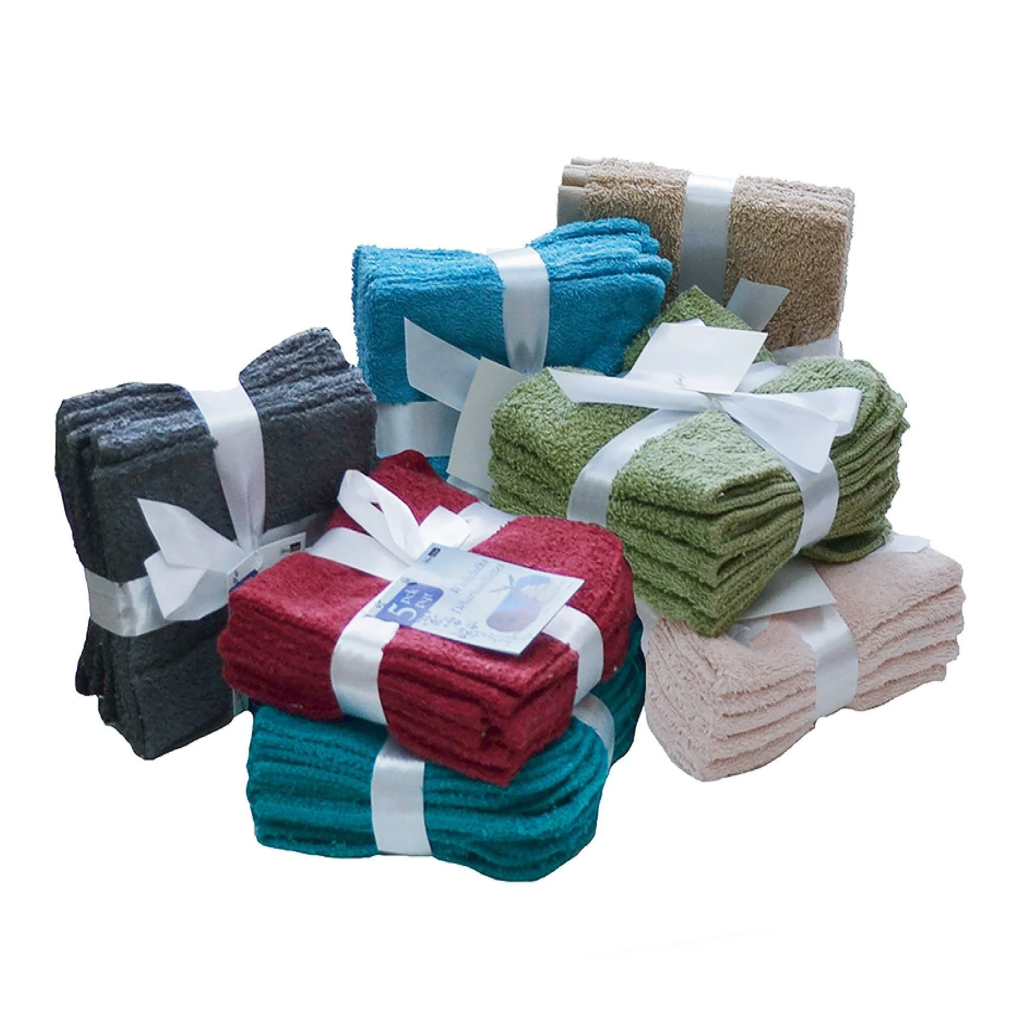 Breathable A Set of 5 Solid Colour Face Cloths Advanced