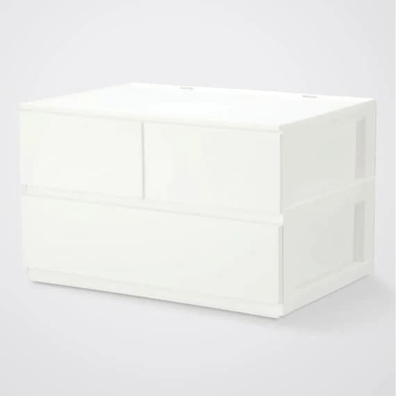 Detailed DRAWER_N_INBOX2_REG_2TIER_3DR_WH Soft