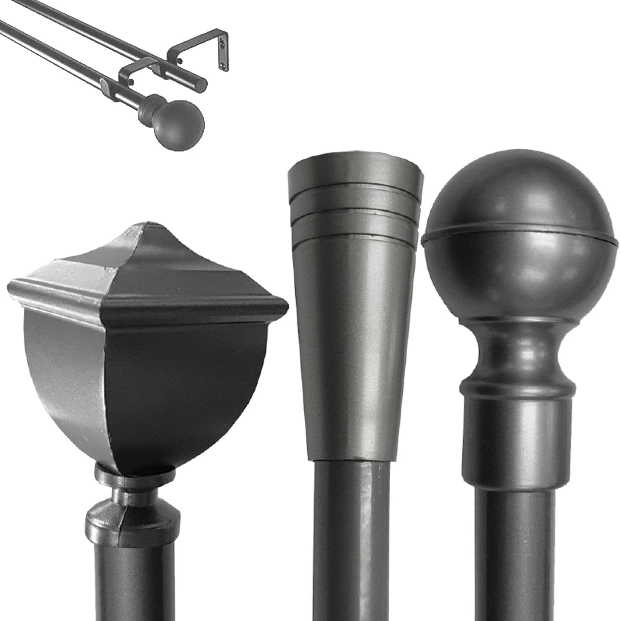 Clean KATINA DOUBLE POLE SET - GUNMETAL Environmentally Friendly