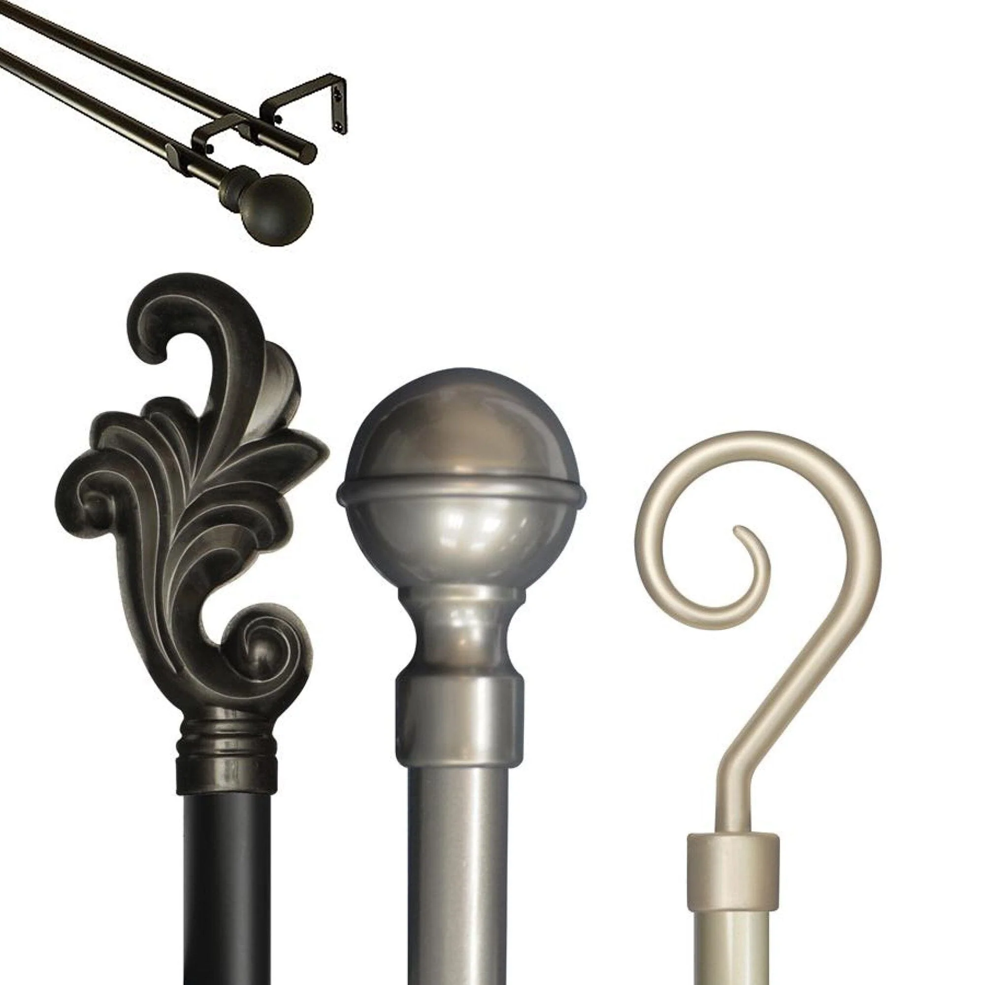 Trusted PLASTIC DOUBLE FINIAL POLE SET Minimalist