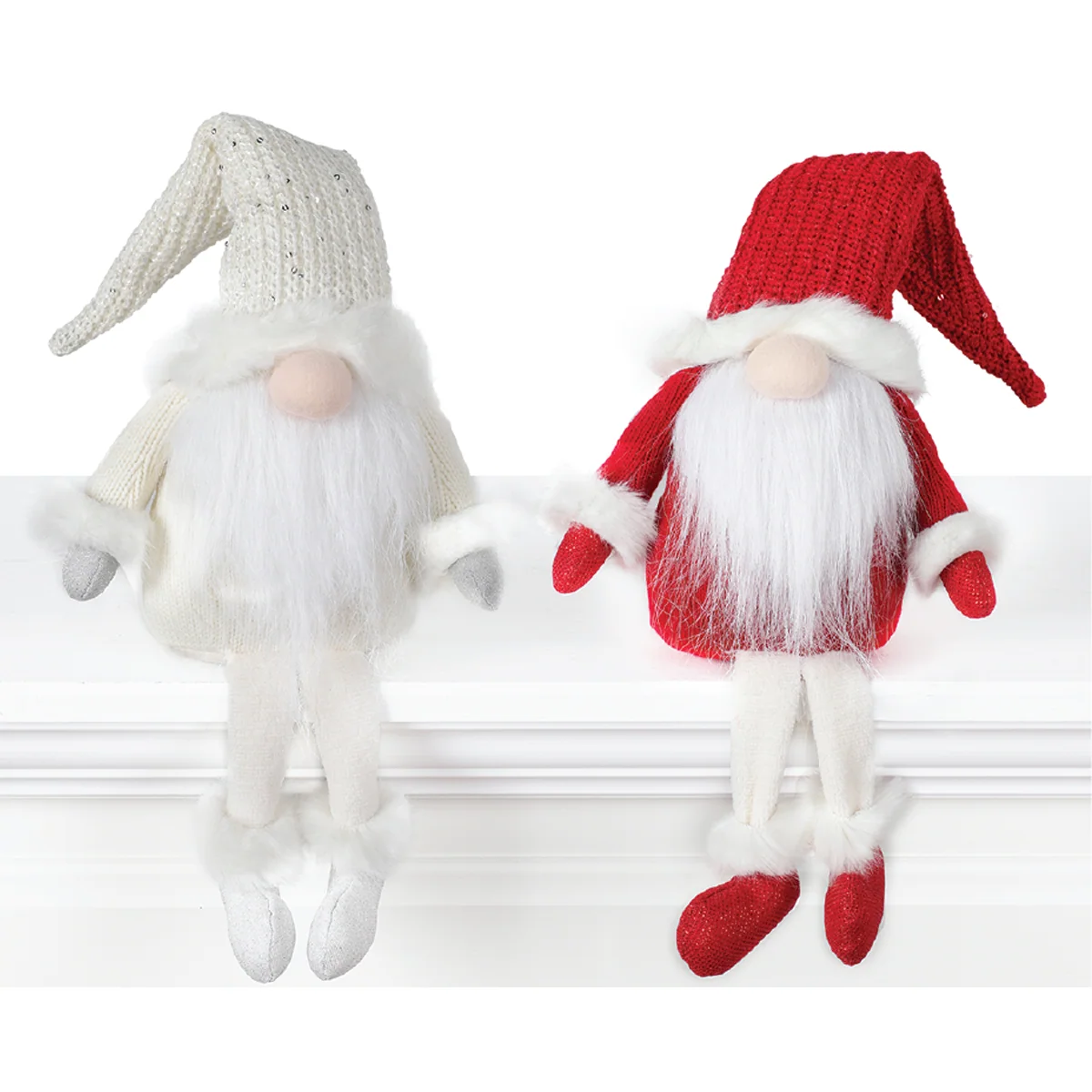 Durable 15in Sitting Fabric Gnome Santa Reusable