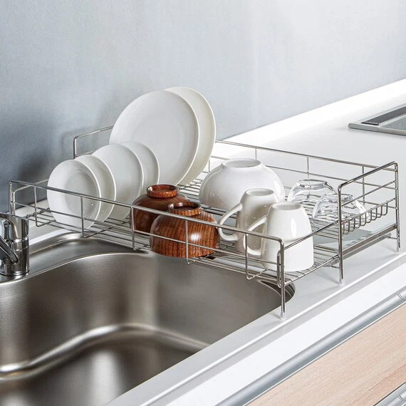 World-Class EXTENDABLE STAINLESS DISH DRAINER 1TIER SUS Durable