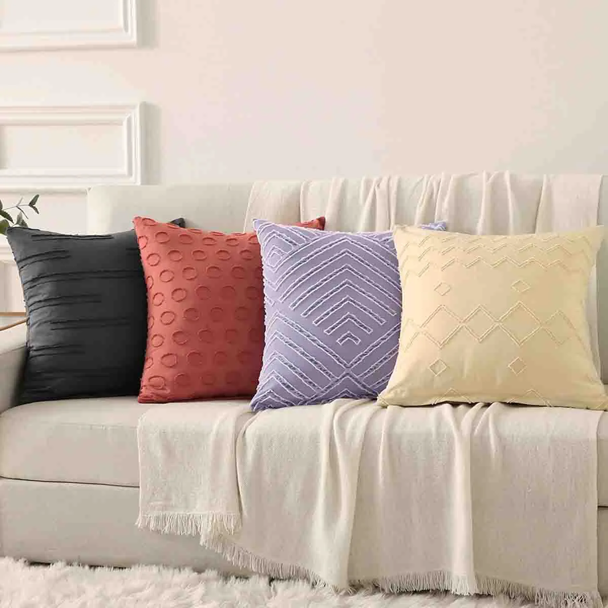Durable Lauren Taylor - Pietro 2pk Tufted Cushions Environmentally Friendly