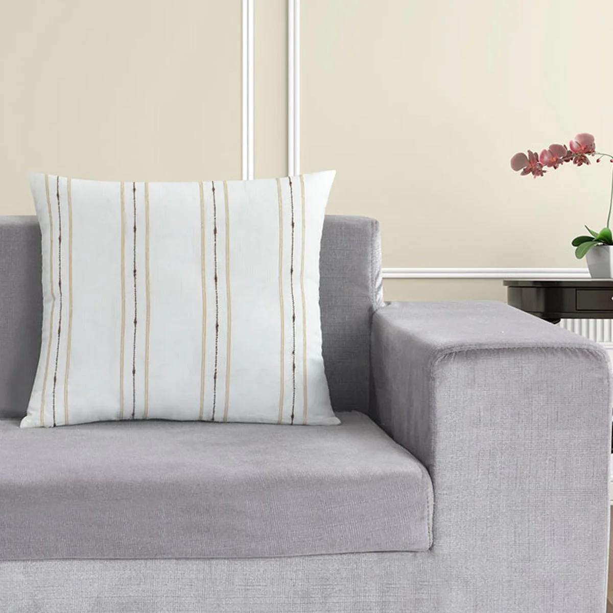 User-Friendly Lauren Taylor- ELENA 2 PK Striped Jacquard Cushions Authentic