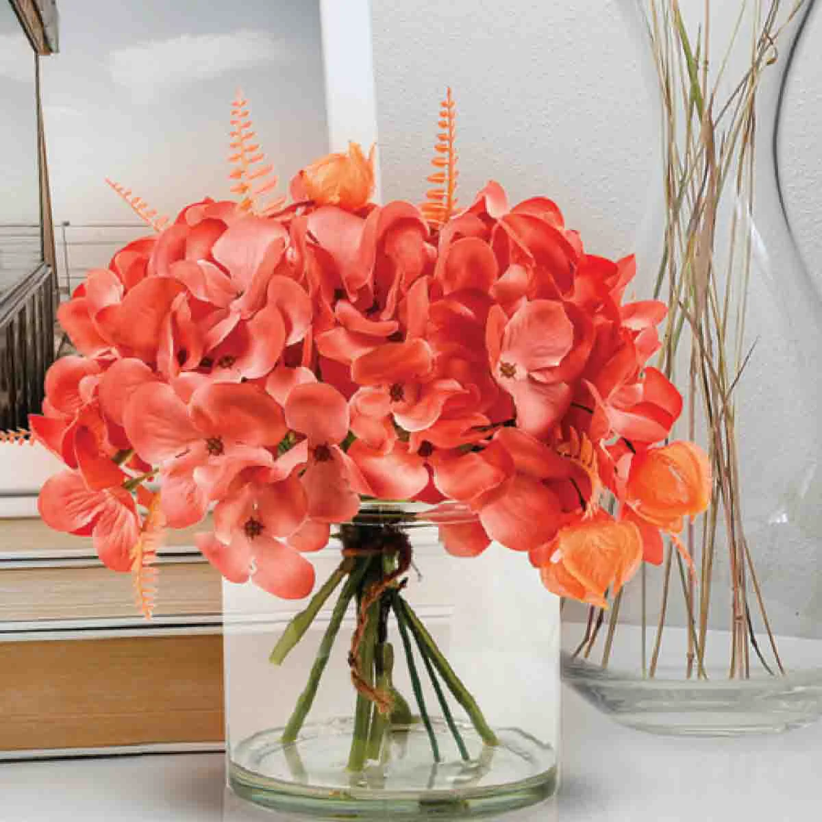 Smooth Faux Floral Hydrangea Arrangement Minimalist