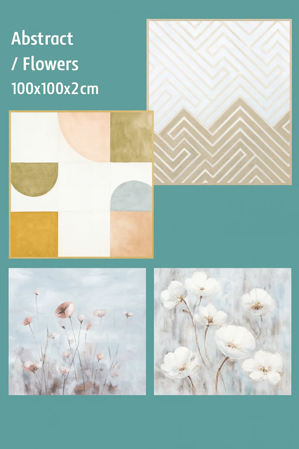 Clean Assorted Canvas Abstract and Flowers Advanced