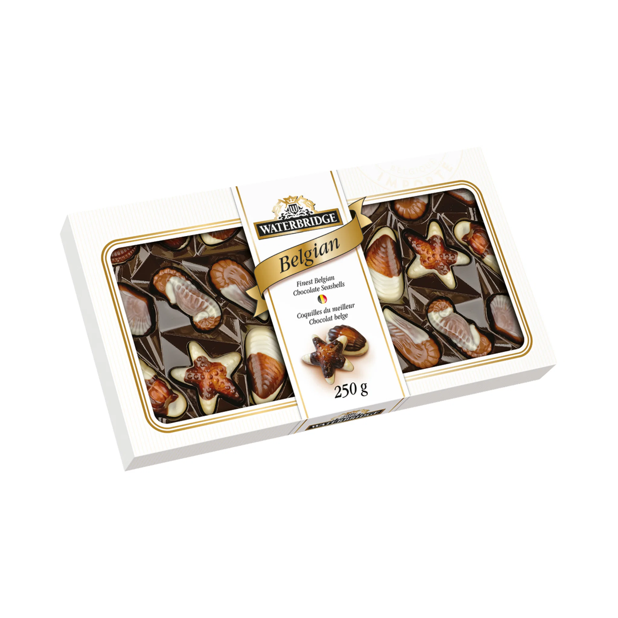 Solid WATERBRIDGE Belgian Chocolate Seashells – 250 g Advanced