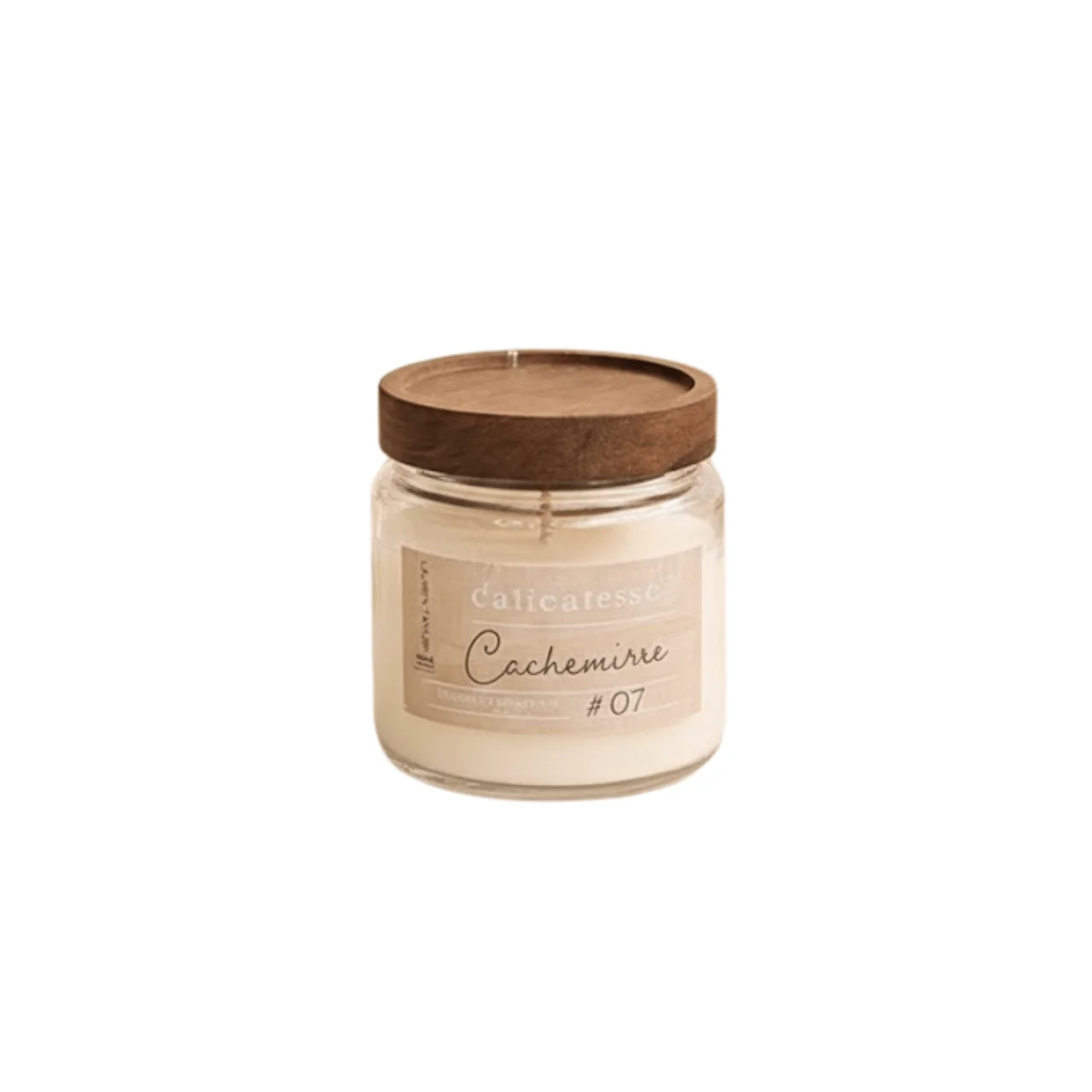 Durable Cashmere Scented Candle in Glass with Wooden Lid Dependable
