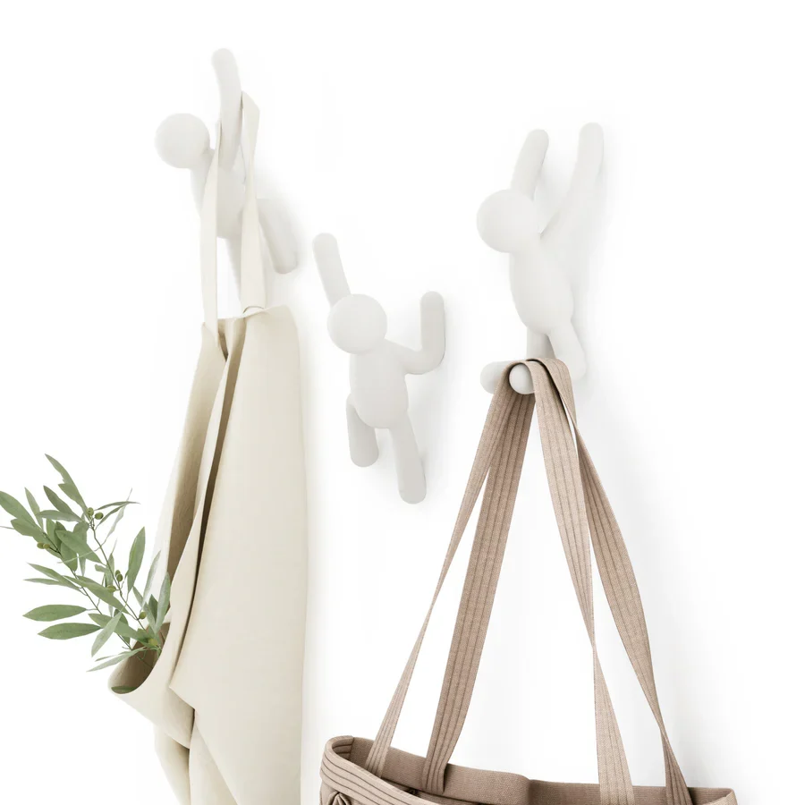 Soft BUDDY HOOKS WHITE SET OF 3 World-Class