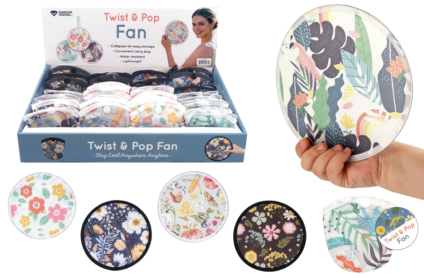 Stylish TWIST amp POP HAND FAN Sophisticated