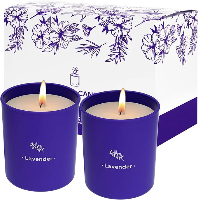 Certified TranquilBliss Lavender Candles for Home Scented 8 oz Scented Candles Present Long-Lasting