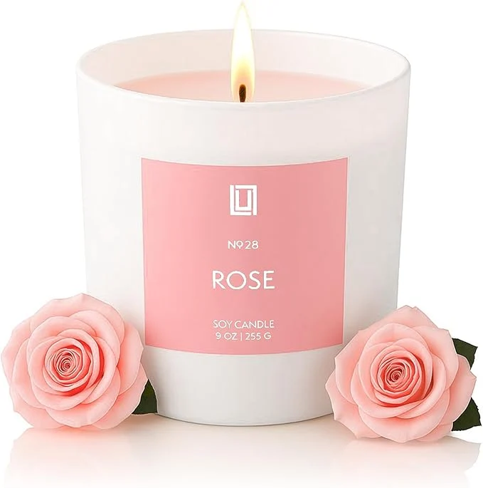 Top-Quality Lulu Candles Smells Like Roses Luxury Scented Soy Jar Candle Hand Poured Sustainable