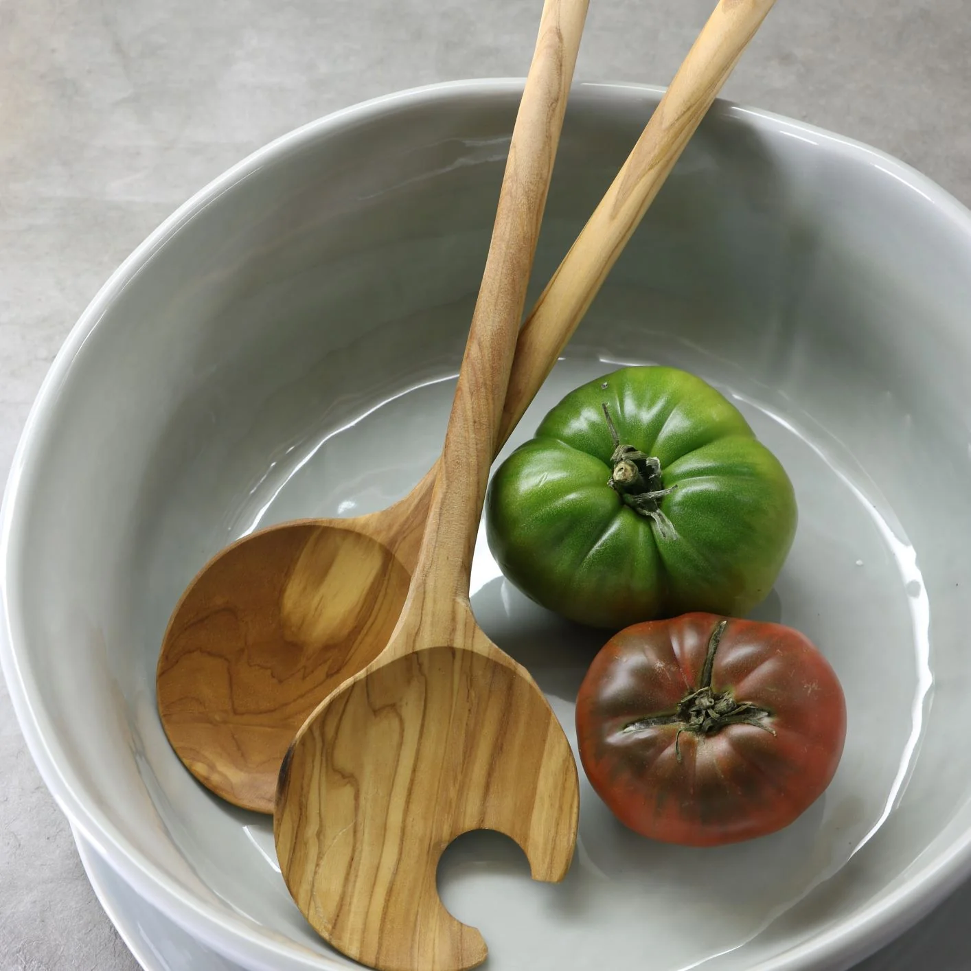 Verified Olive Wood Crescent Serving Set Luxury