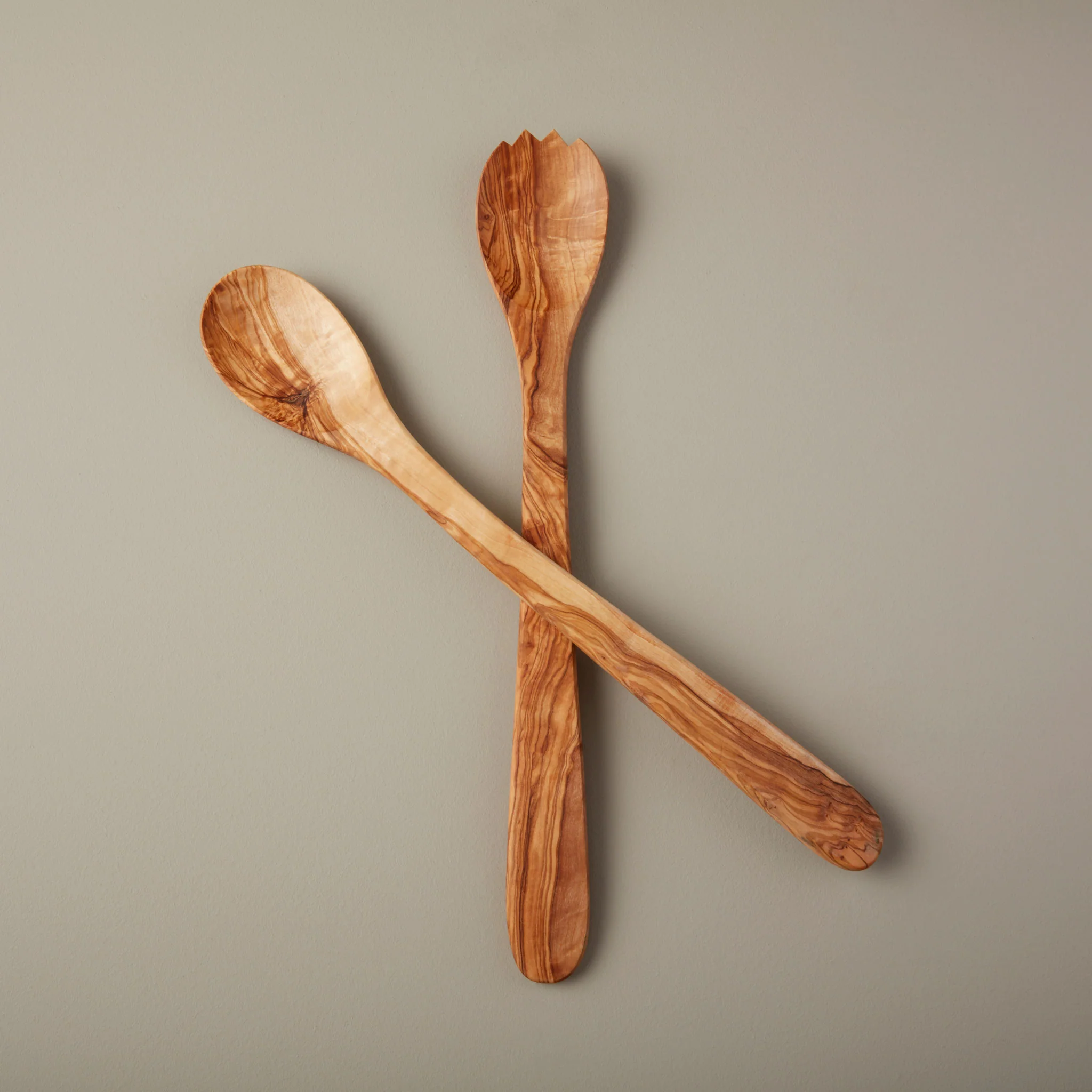 Solid Olive Wood Long Serving Set Official