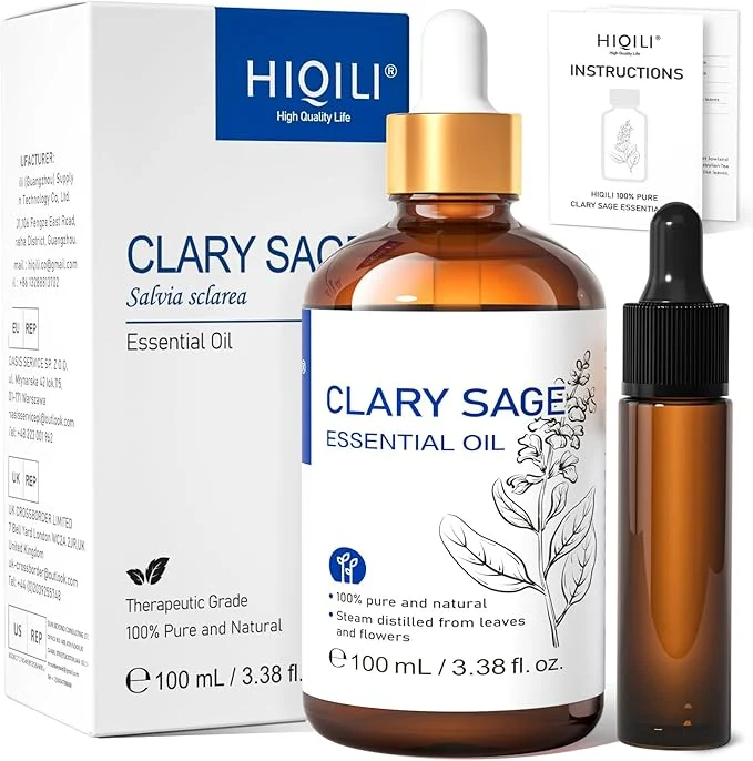 Durable HIQILI Clary Sage Oil Essential Herbal Sooth Aroma in Diffuse Meditation Official
