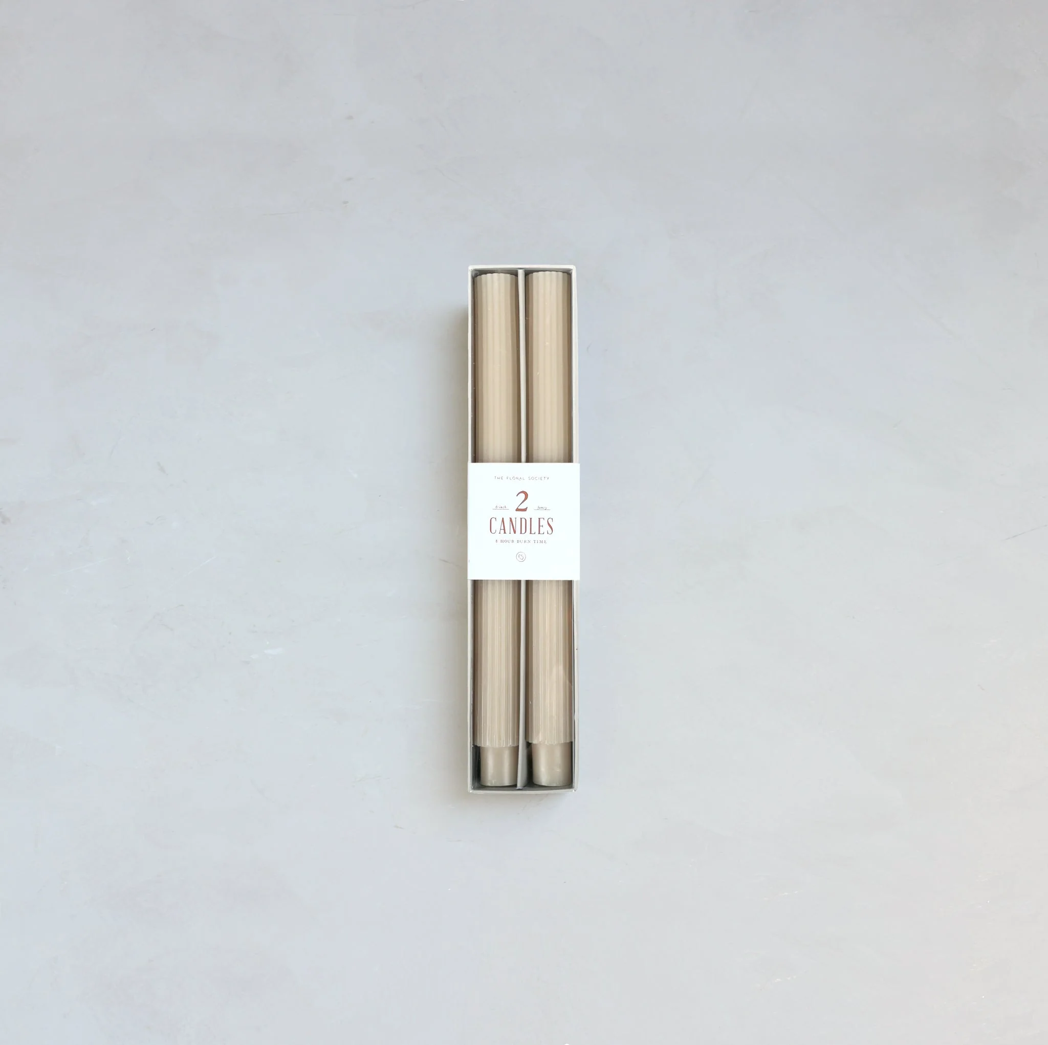 Comfortable Ribbed Taper Candle Set of 2 Parchment High-Quality