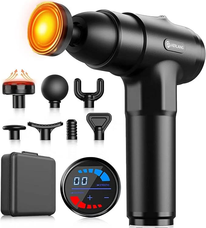 Comfortable AERLANG Massage Gun with Heat Deep Tissue Back Massager Neck Massager Secure