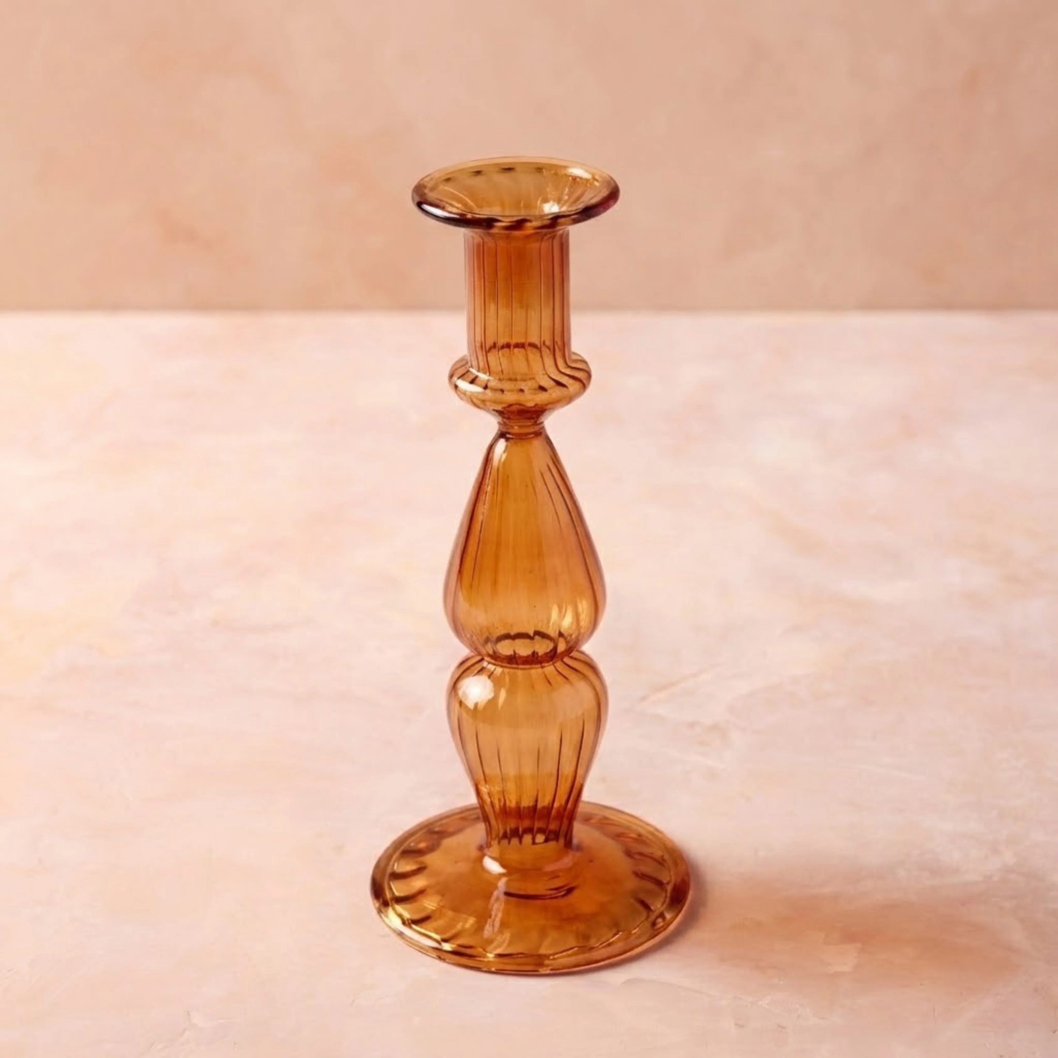 Contemporary Nalia Candlestick Marmalade World-Class