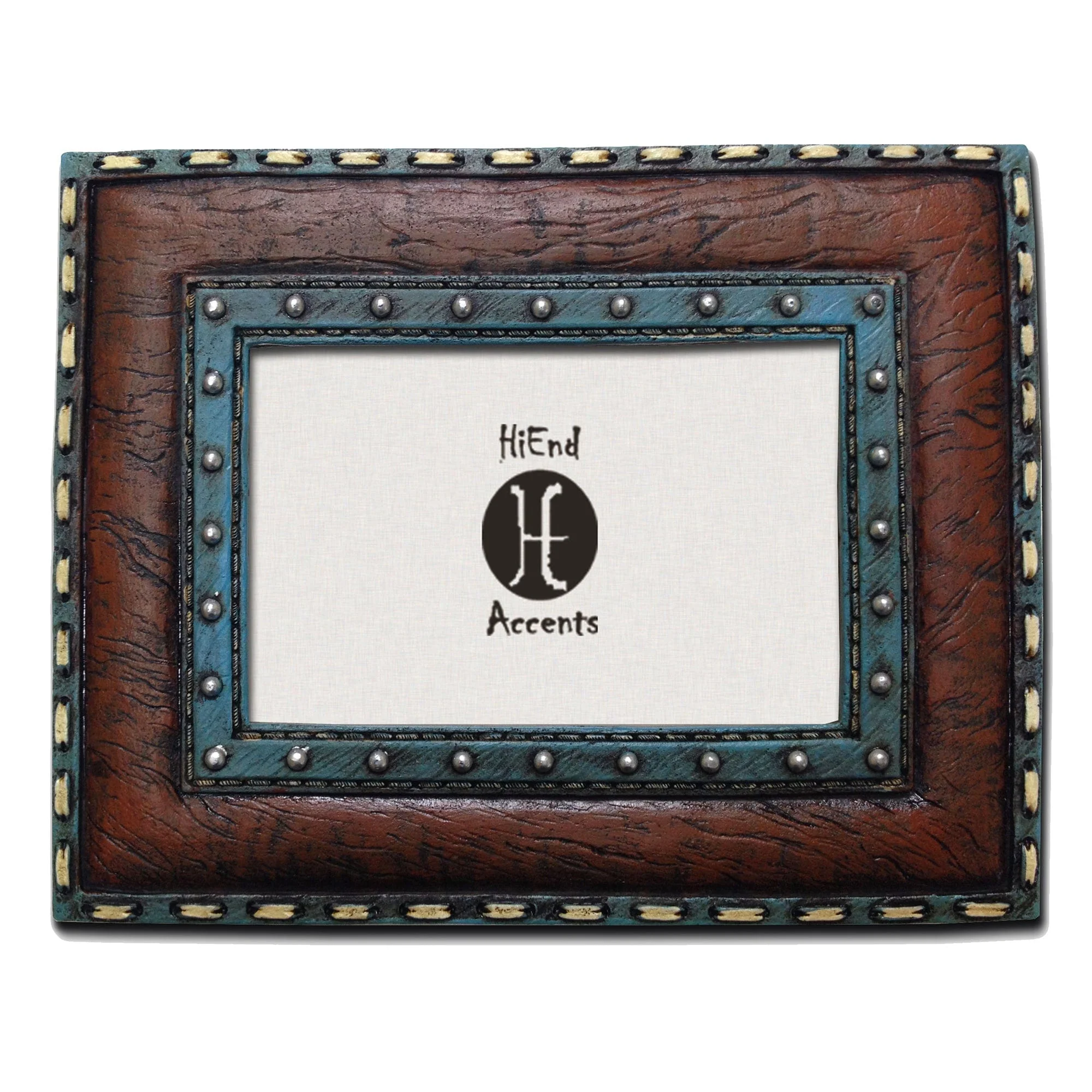 Breathable Turquoise Edge amp Stitched Leather Insert Picture Frame Proven