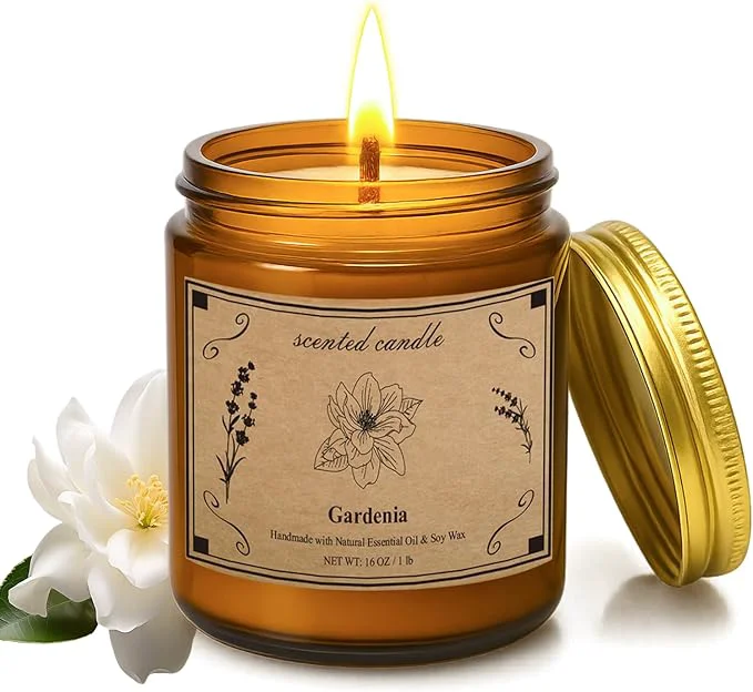 Smooth Scented Candles for Home 16oz Soy Wax Candle 100 Hour Burn Time Gardenia Fine