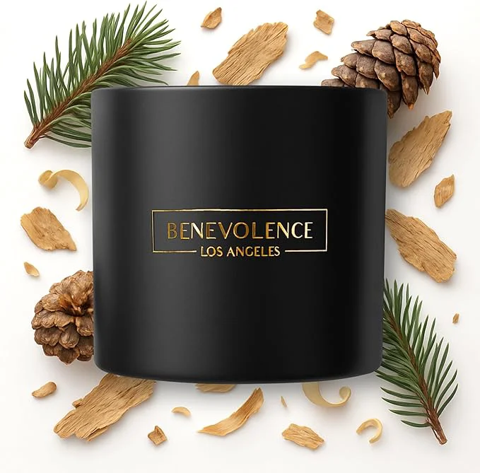 Carefully Designed Benevolence LA Pine Wood Scented Candles 14.5 oz Christmas Candles Enhanced