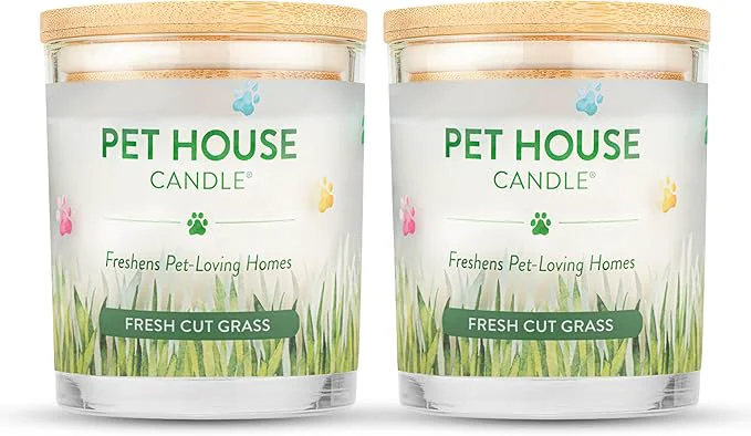 Breathable Pet House 9 oz Fresh Cut Grass Scented Candle Clean Burning Long Lasting Powerful