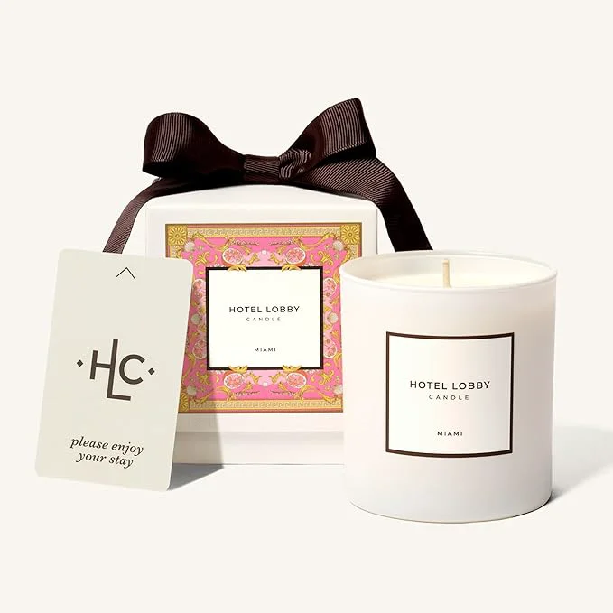 Breathable Hotel Lobby Miami Candle – Luxury Hand-Poured 9.75oz Soy Wax Traditional