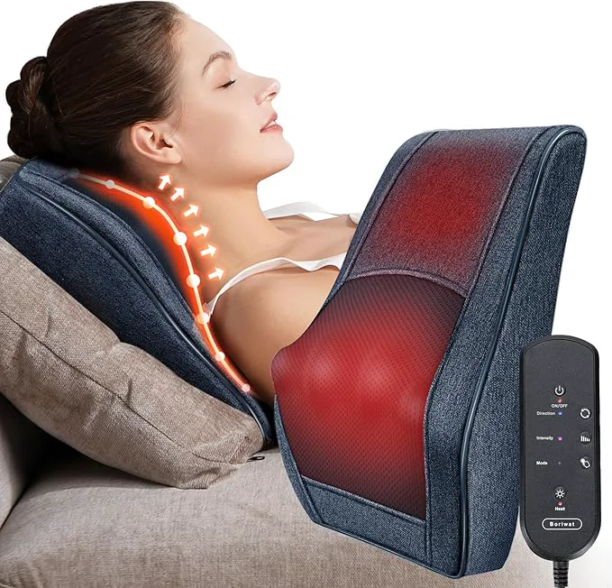 Traditional Boriwat Neck Massager with Heat Back Massager Deep Tissue Massager 3D Soft