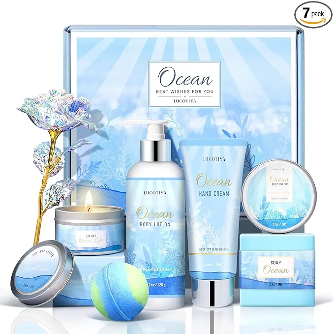 Classic Gifts for Women Ocean Scented Spa Gift for Women Birthday 7 Luxury Self Care Exclusive