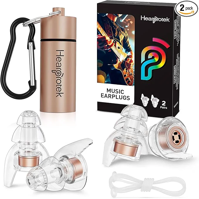 Authentic Hearprotek Concert Ear Plugs 2Pairs Reusable high Fidelity Musician Ear Plugs Original