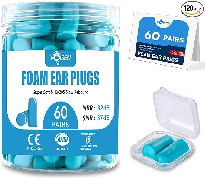 Unique VOISEN 60 Pairs Foam Ear Plugs Ear Plugs Breathable