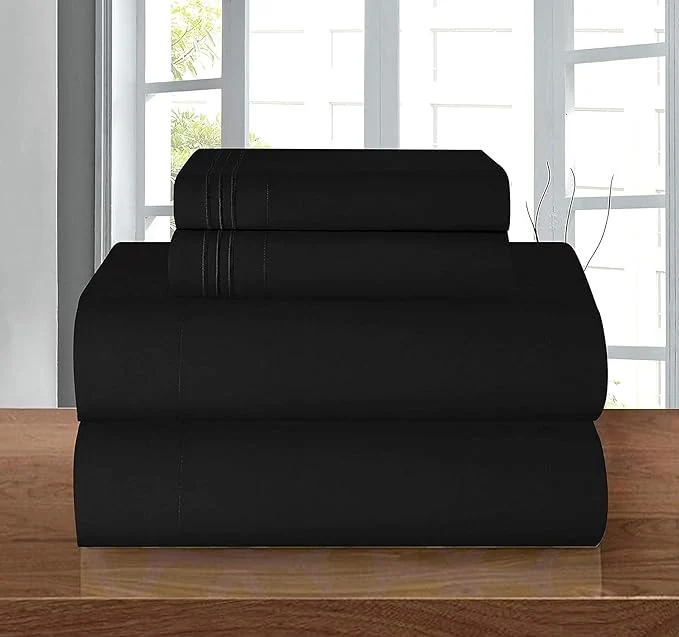 Clean Elegant Comfort Luxury Soft 1500 Thread Count Egyptian 4-Piece Premium Hotel Efficient
