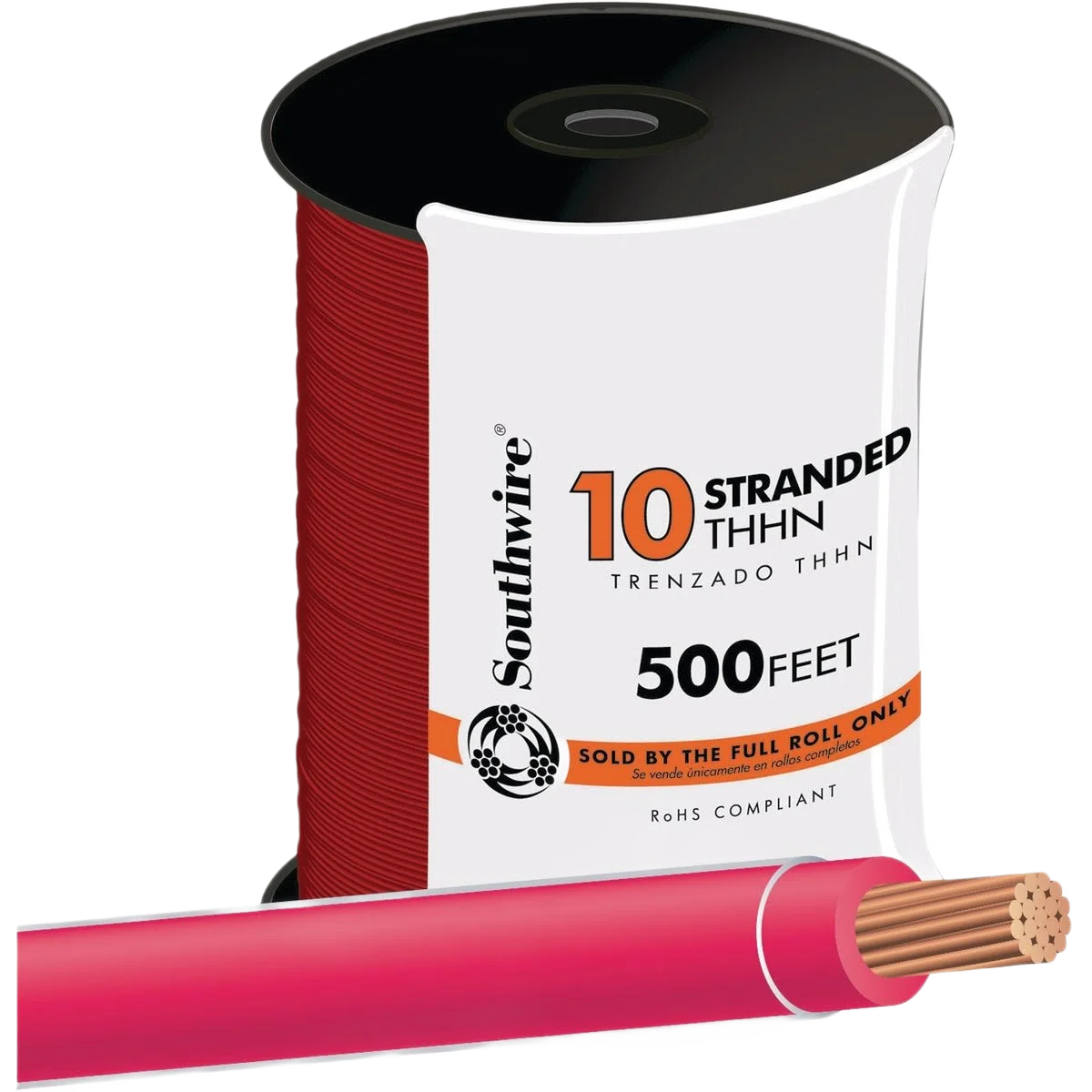 Classic Southwire 500 ft. 10 AWG Red Stranded THHN Wire Relaxed