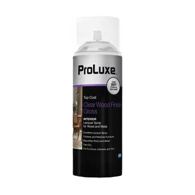 User-Friendly ProLuxe Clear Wood Finish Interior Gloss Spray Lacquer 10 oz. Functional