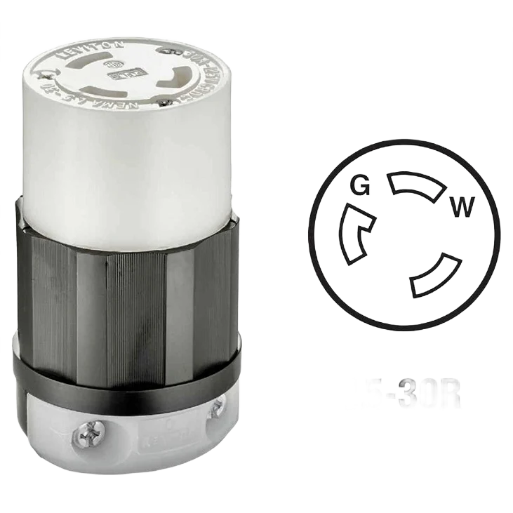 Classic Leviton 30 Amp L5-30R Industrial Grade Locking Cord Connector Environmentally Friendly