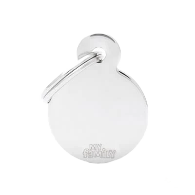 Stylish MyFamily Small Chrome Round ID Tag Outstanding