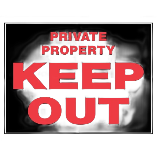 Detailed Hillman Black Red Private Property Sign 15 x 19 in. Clean