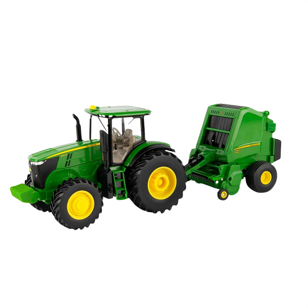 Authentic TOMY John Deere 1 32 7270R Tractor Baler Set High-End