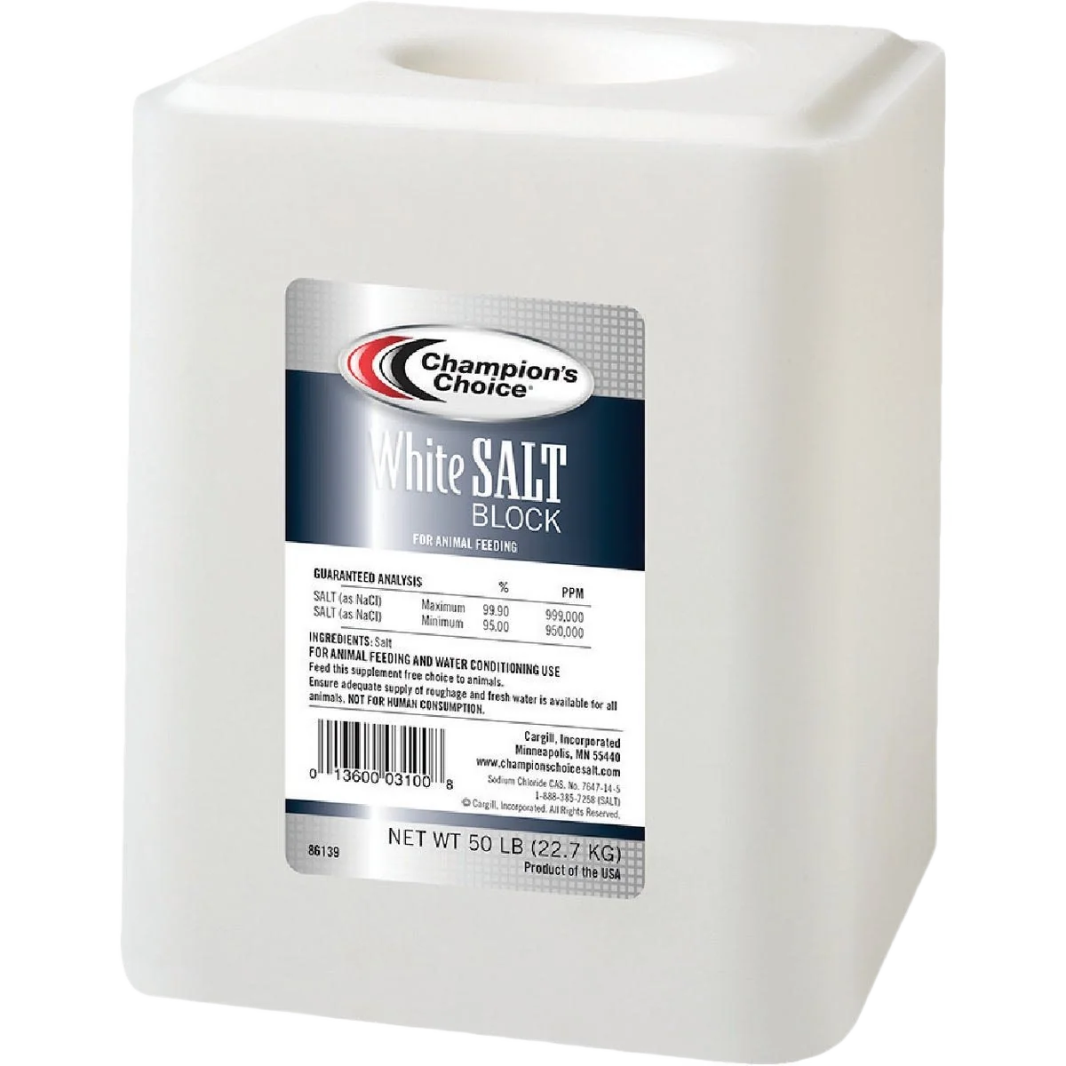 Traditional Champion's Choice Plain Salt Block 50 lb. Exclusive