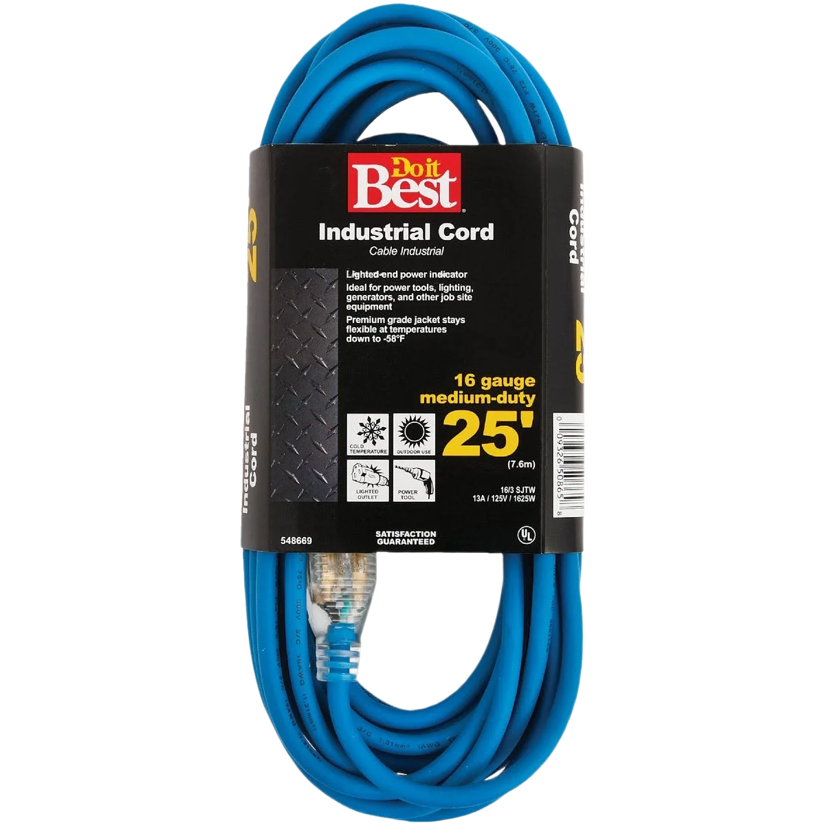Specialty Do it Blue 16 3 Industrial Outdoor Extension Cord 25 ft. First-Class