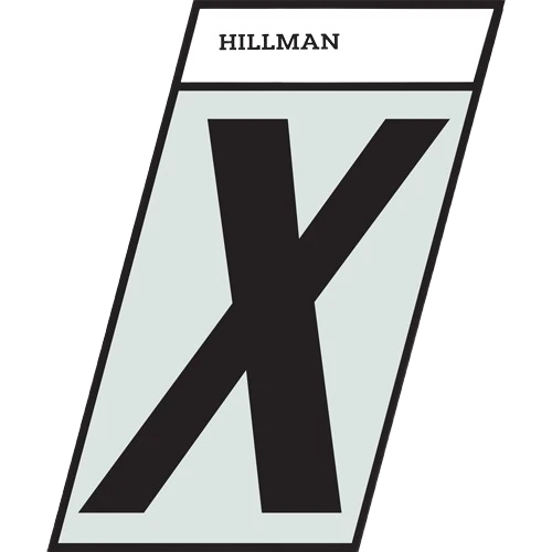 Durable Hillman 1-1 2 in. Black Silver Reflective Mylar Angle Cut Sticker Letter X Fast