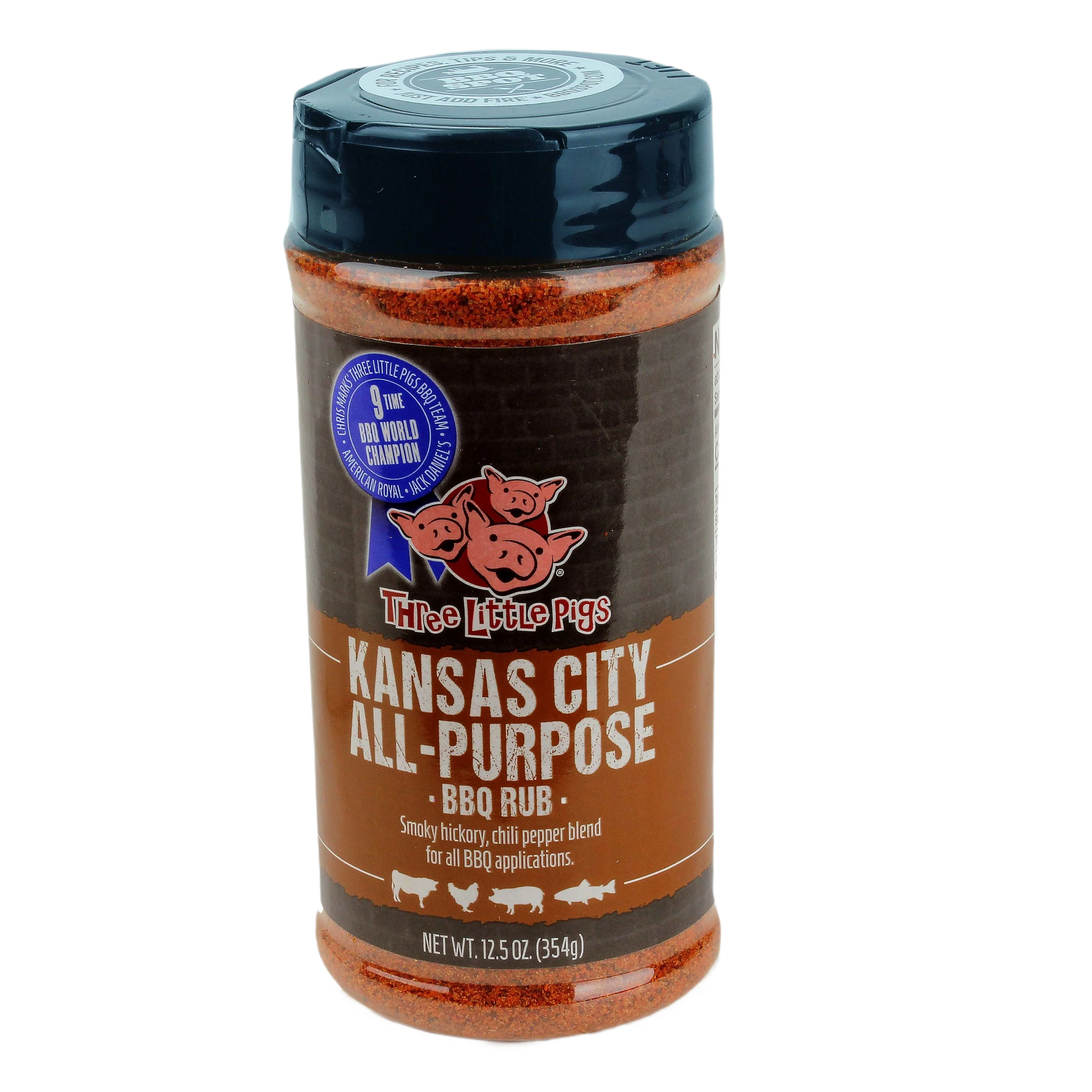 User-Friendly Three Little Pigs Kansas City All-Purpose BBQ Rub 12.5 oz. Soft