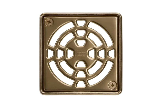 Sustainable Schluter Vintage Gold KERDI Drain Grate Kit 4 Next-Generation