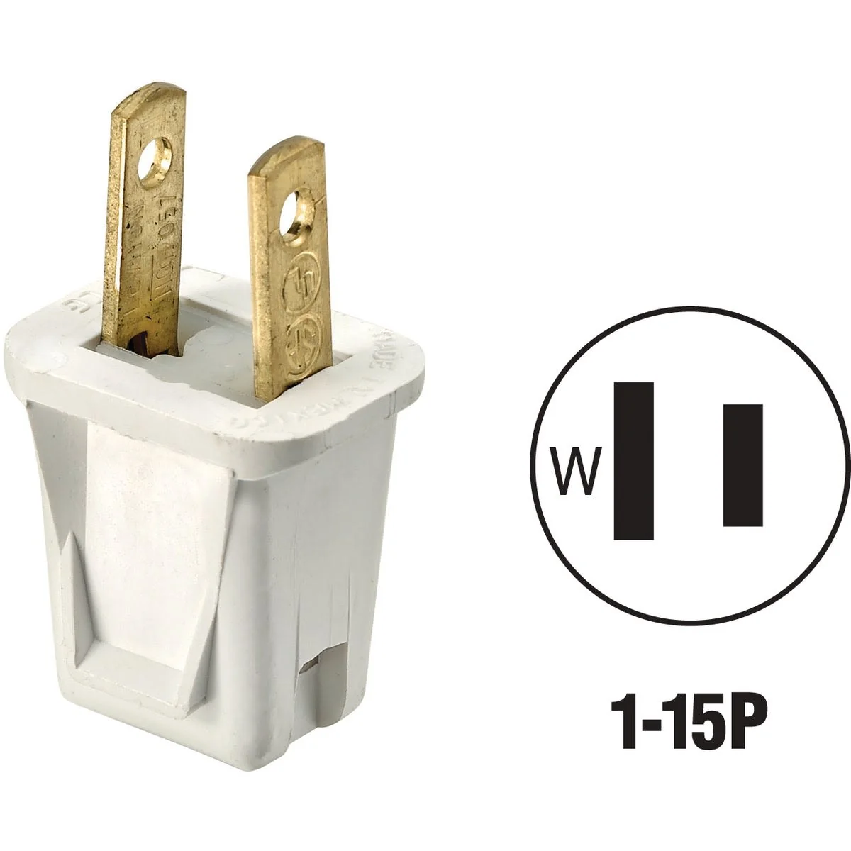 Trendy Leviton White 10A 2-Wire 2-Pole Non-Grounding Cord Plug Practical