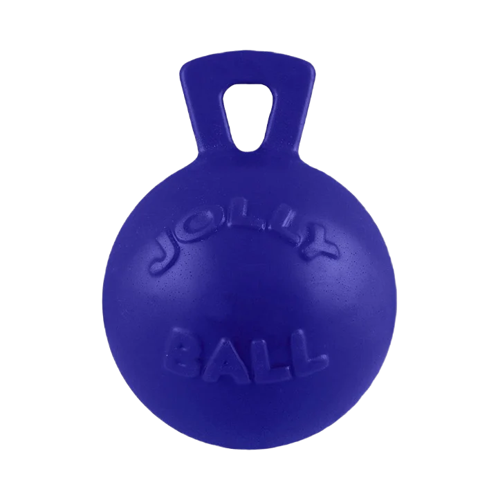 Verified Jolly Pets Large Blue Tug-N-Toss Ball 8 in. Original Design