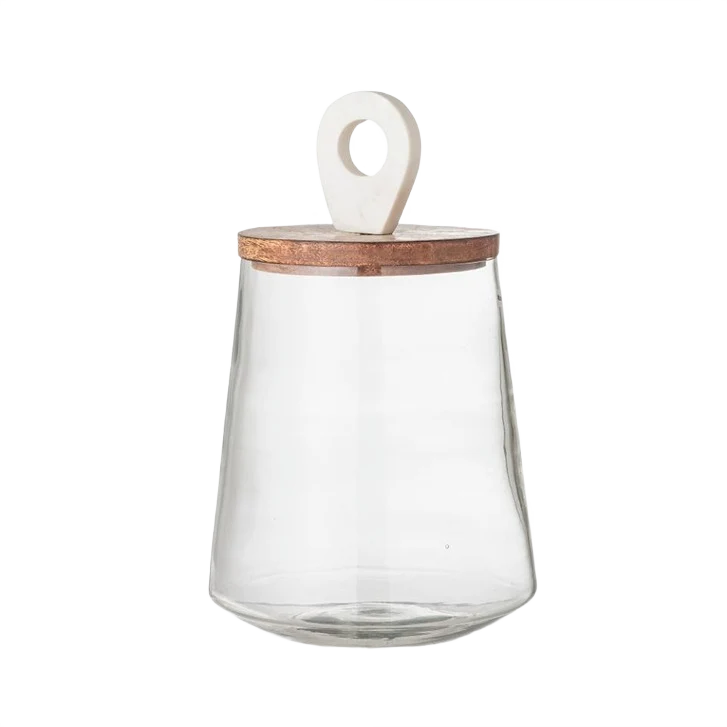 Versatile Bloomingville Gladys Clear Glass Jar with Lid 11 in. Practical