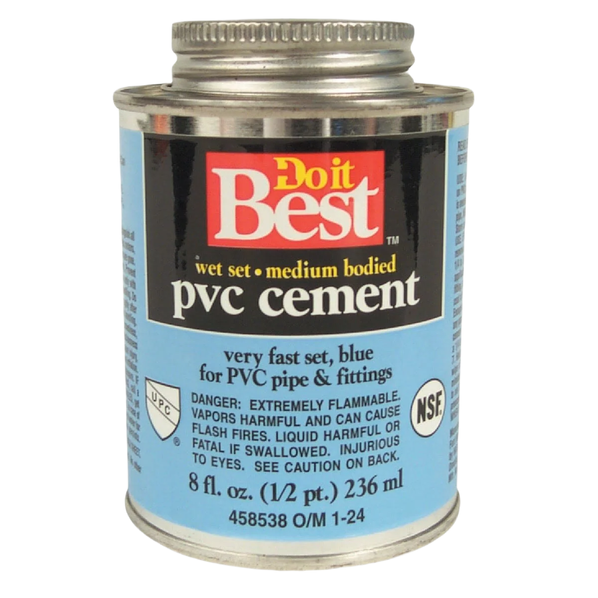 Stylish Do it Blue Medium Bodied Wet Set PVC Cement 8 oz. Sophisticated