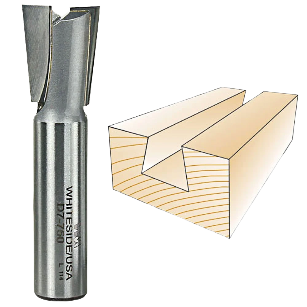 Traditional Whiteside Dovetail Bit 1 2 in. SH x 3 4 in. LD x 7 deg. Trendy