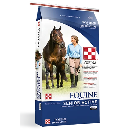 Trusted Purina Equine Senior Active Horse Feed 50 lb. Original Design